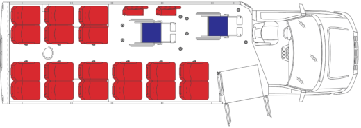 28', 18+4 Passengers, 2 w/c floorplan