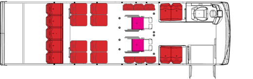 30', 17+6 Passengers, 2 w/c floorplan