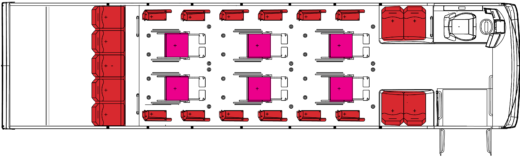 35', 9+24 Passengers, 6 w/c floorplan