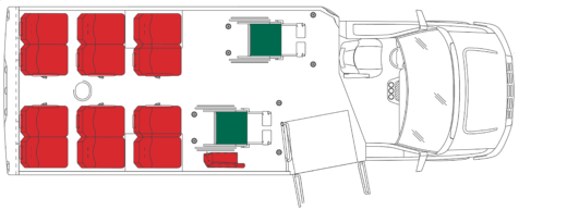 24', 12+2 Passengers, 2 w/c floorplan