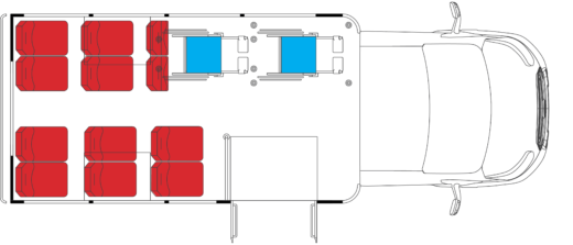 24', 10+2 Passengers, 2 w/c floorplan