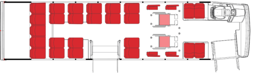 34', 25+8 Passengers, 2 w/c floorplan